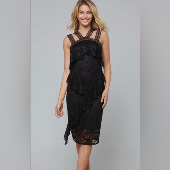 bebe Dresses & Skirts - Bebe Multi Strap Lace Midi Dress